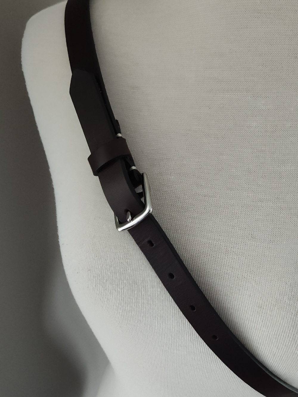 Coach  Dark Brown Leather Belt with Silver Buckle